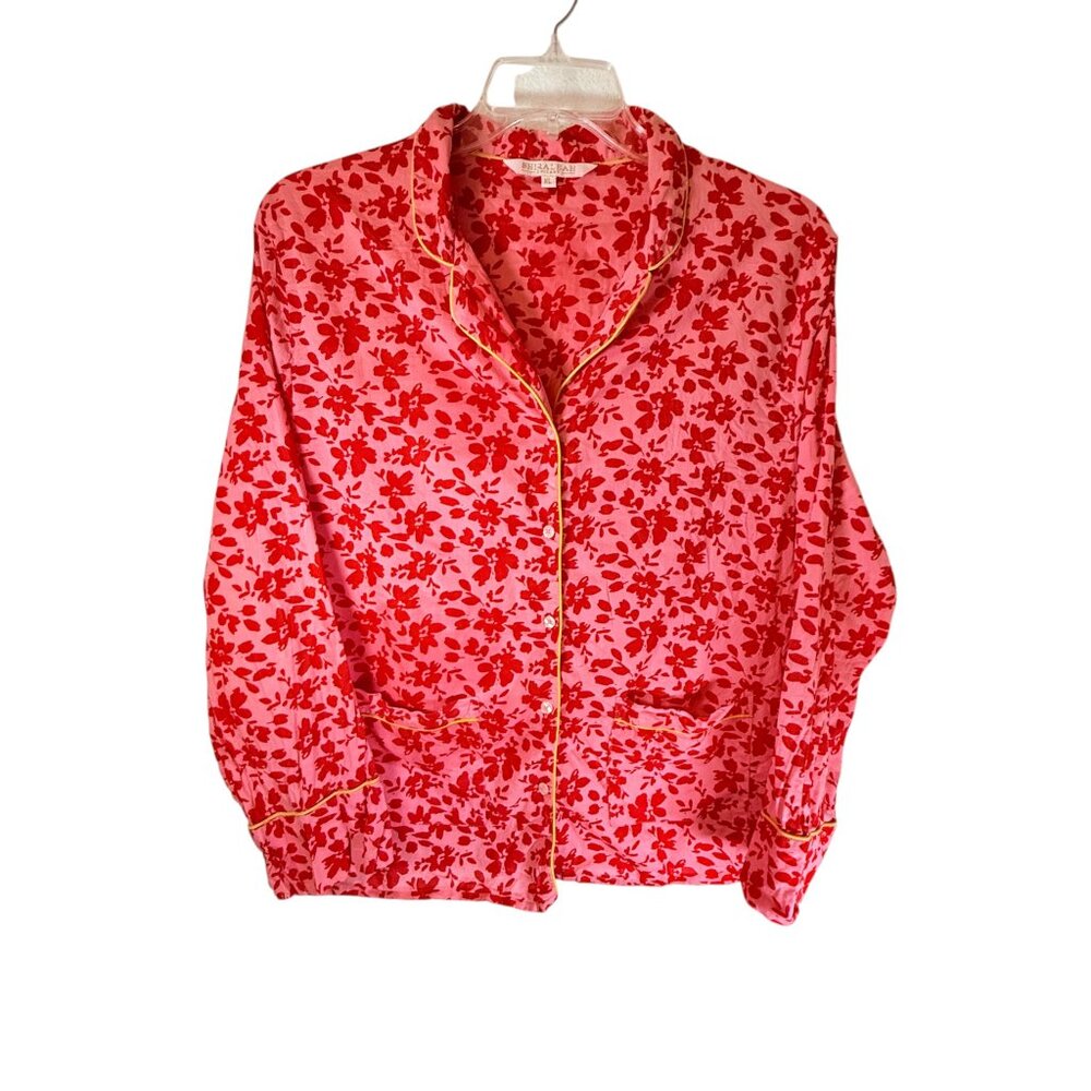Shiraleah Noelle Pink Red Pajamas Womens Size XL 100% Cotton Floral Cottagecore - Picture 2 of 11